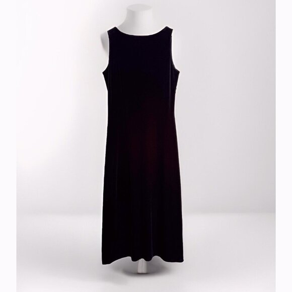 Vintage 90s Catherine Coatney Velvet Maxi Dress Size 1X Black Goth Evening Party - Picture 5 of 9